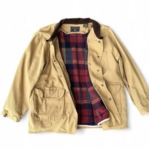 Vtg‎ Woolrich Jacket Chore Coat Men's Sz XL Blanket Removable Lining Tan Khaki